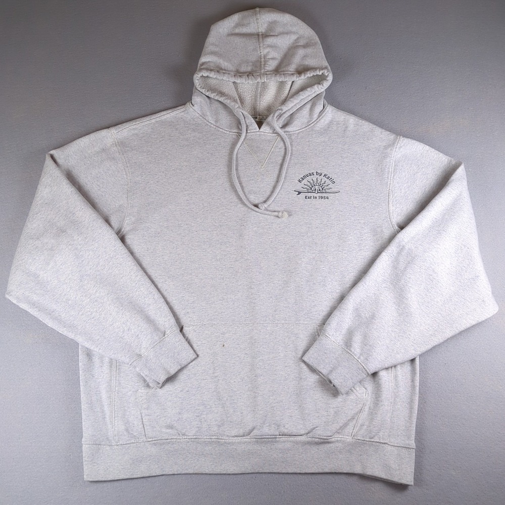 Katin Graphic Hoodie Mens Extra Large Heather Gray Pullover Kanvas Sun Surfboard